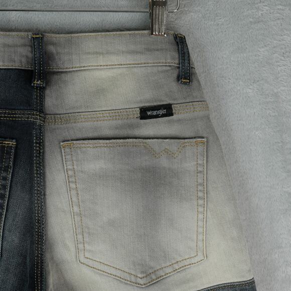 Wrangler Shorts Boys 25x10.5 Patchwork Bandit Prototype Straight Leg Adjustable - Picture 9 of 11